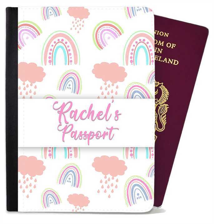 Personalised Unicorn kids Passport Cover Holder Any Name Holiday Accessory 32