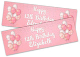 Personalised Birthday Banners Balloon Design Children Kids Party Decoration 75