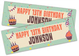 Personalised Birthday Banners Generic Design Children Kids Party Decoration 45