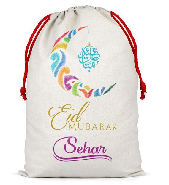 Personalised Eid Sack Bag Boy Girl eid Gift idea Stocking Bag 11