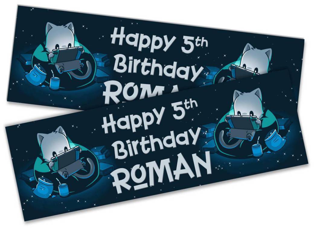 Personalised Birthday Banners Generic Design Children Kids Party Decoration 200