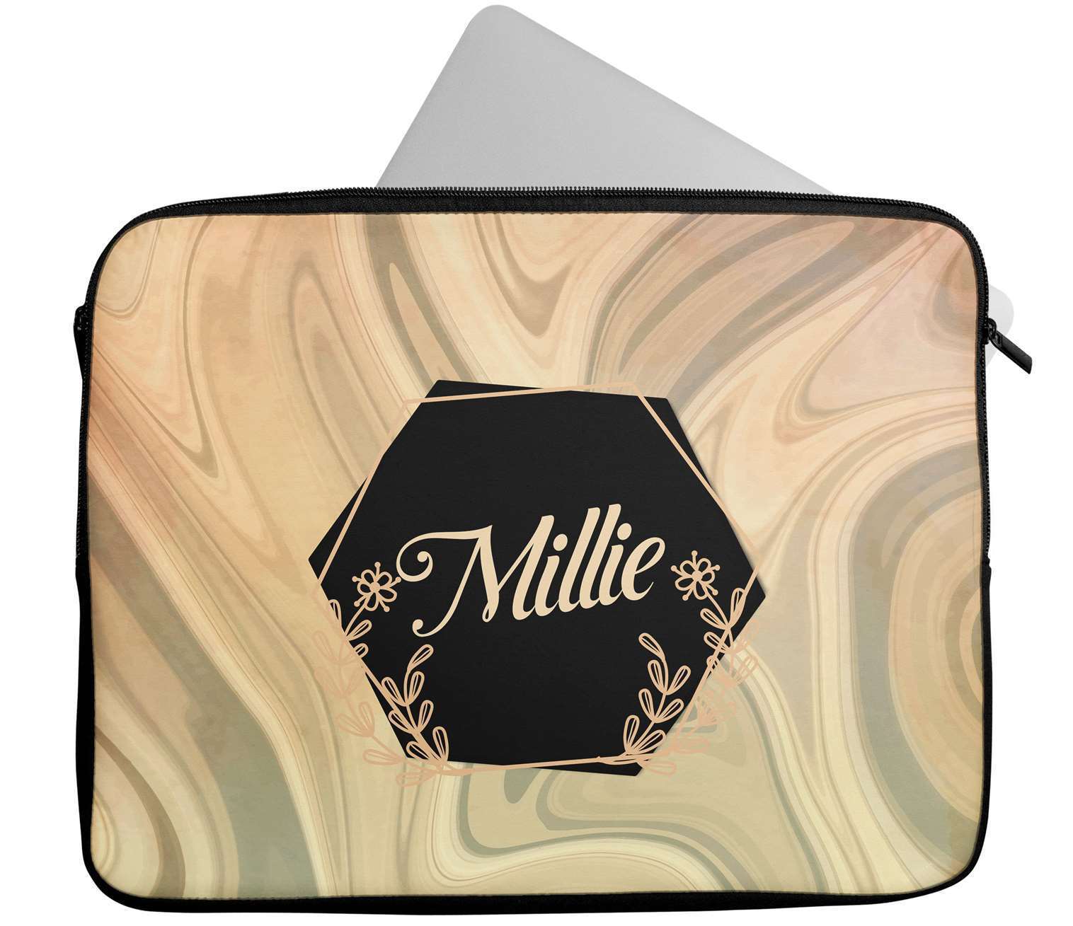 Personalised Any Name Marble Design Laptop Case Sleeve Tablet Bag 32