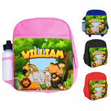 Personalised Kids Backpack Any Name Animal Design Boys Girls kid School Bag 36