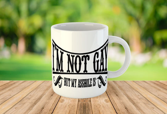 I'm Not Gay Novelty Gift Printed Tea Coffee Ceramic Mug