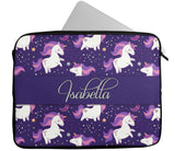 Personalised Any Name Unicorn Design Laptop Case Sleeve Tablet Bag 89