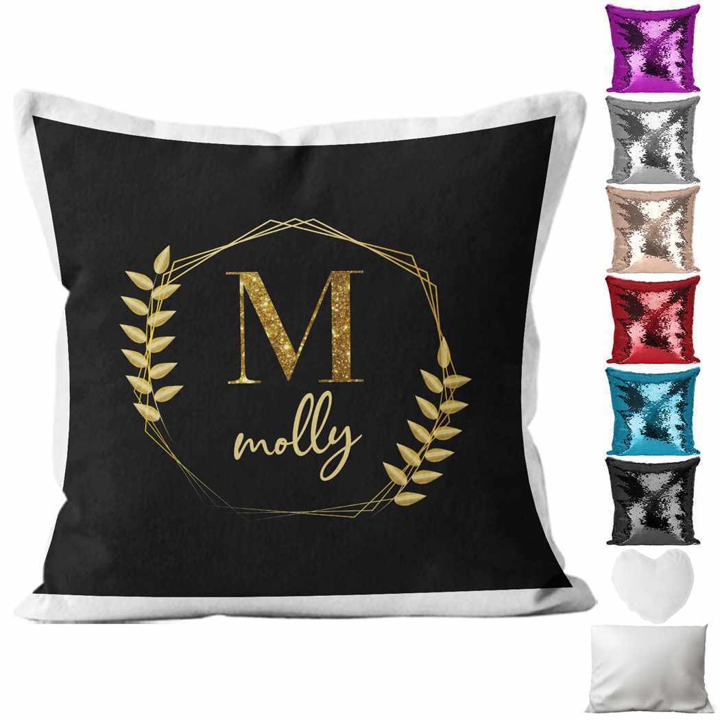 Personalised Cushion Floral Sequin Cushion Pillow Printed Birthday Gift 25