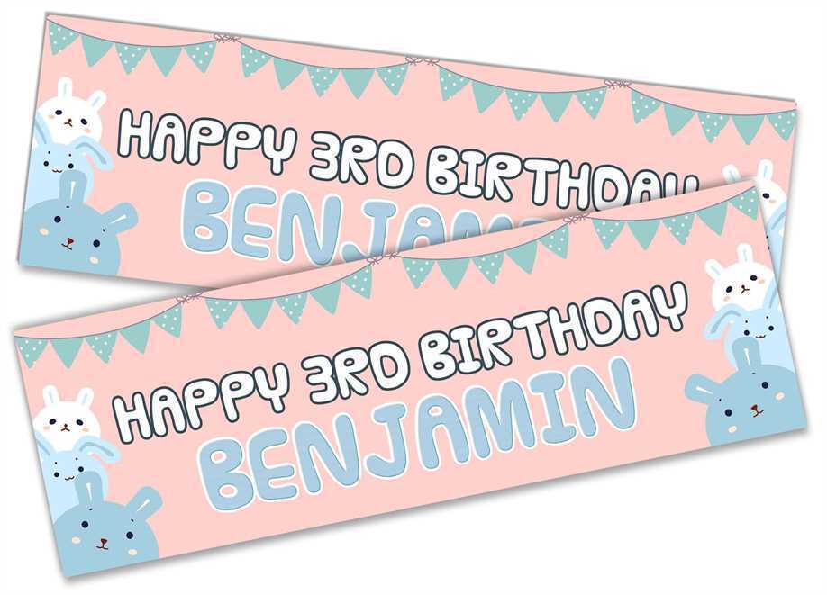 Personalised Birthday Banners Generic Design Children Kids Party Decoration 45