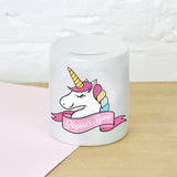 Personalised Any Name Unicorn Kids Childrens Money Box Printed Gift Saving