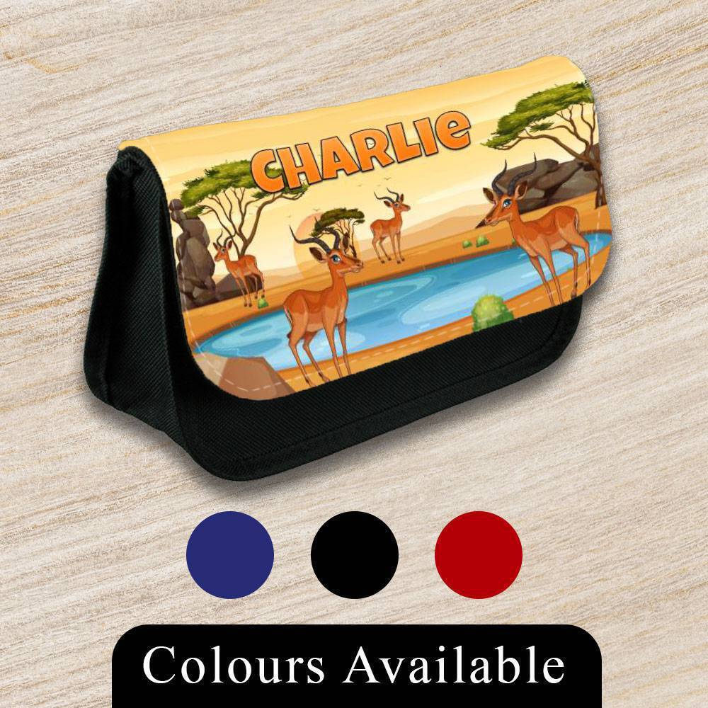 Personalised Pencil Case Animal Girls Boys Stationary Kids School Bag 13