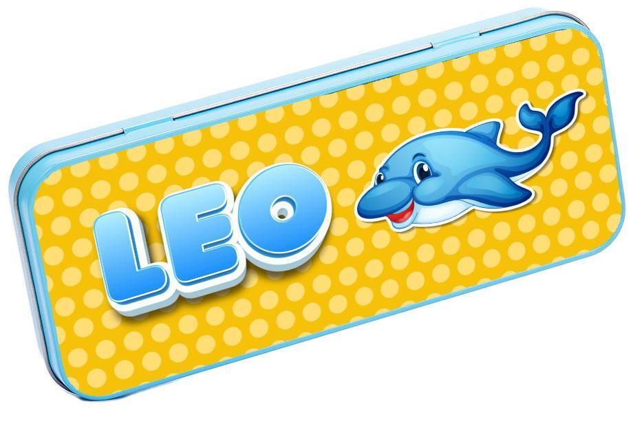 Personalised Any Name Animal Pencil Case Tin Children School Kids Stationary 5