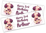 Personalised Birthday Banners Generic Design Children Kids Party Decoration 181