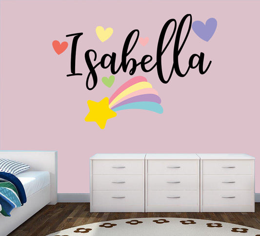 Personalised Rainbow Any Name Wall Decal 3D Art Stickers Vinyl Room Bedroom 1