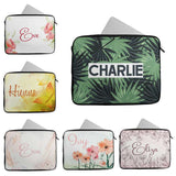 Personalised Any Name Floral Design Laptop Case Sleeve Tablet Bag 27