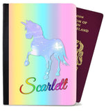 Personalised Unicorn kids Passport Cover Holder Any Name Holiday Accessory 19