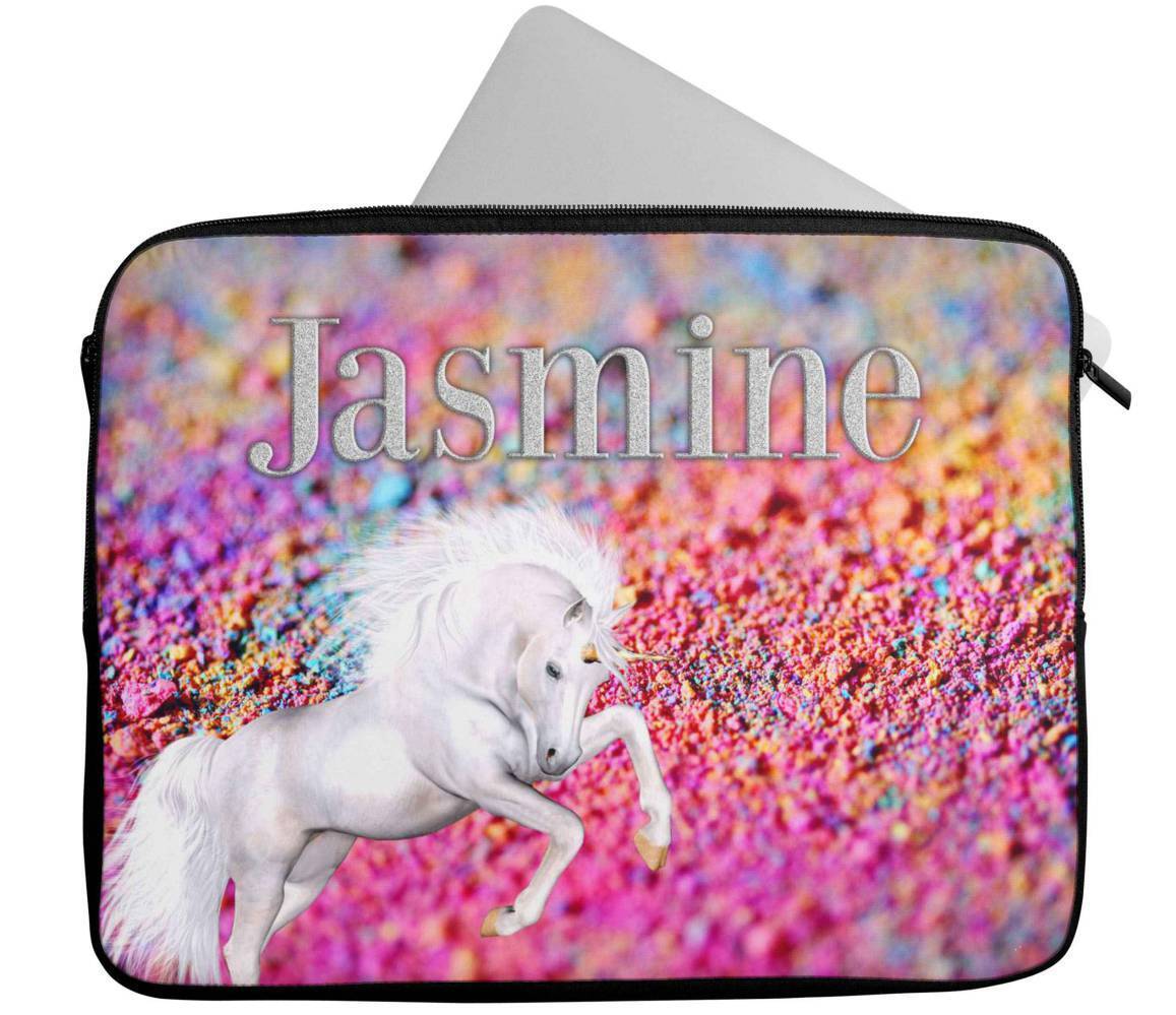 Personalised Any Name Unicorn Design Laptop Case Sleeve Tablet Bag 80