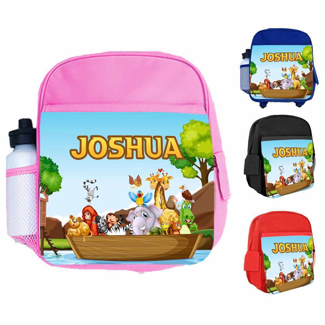 Personalised Kids Backpack Any Name Animal Design Boys Girls kid School Bag 36