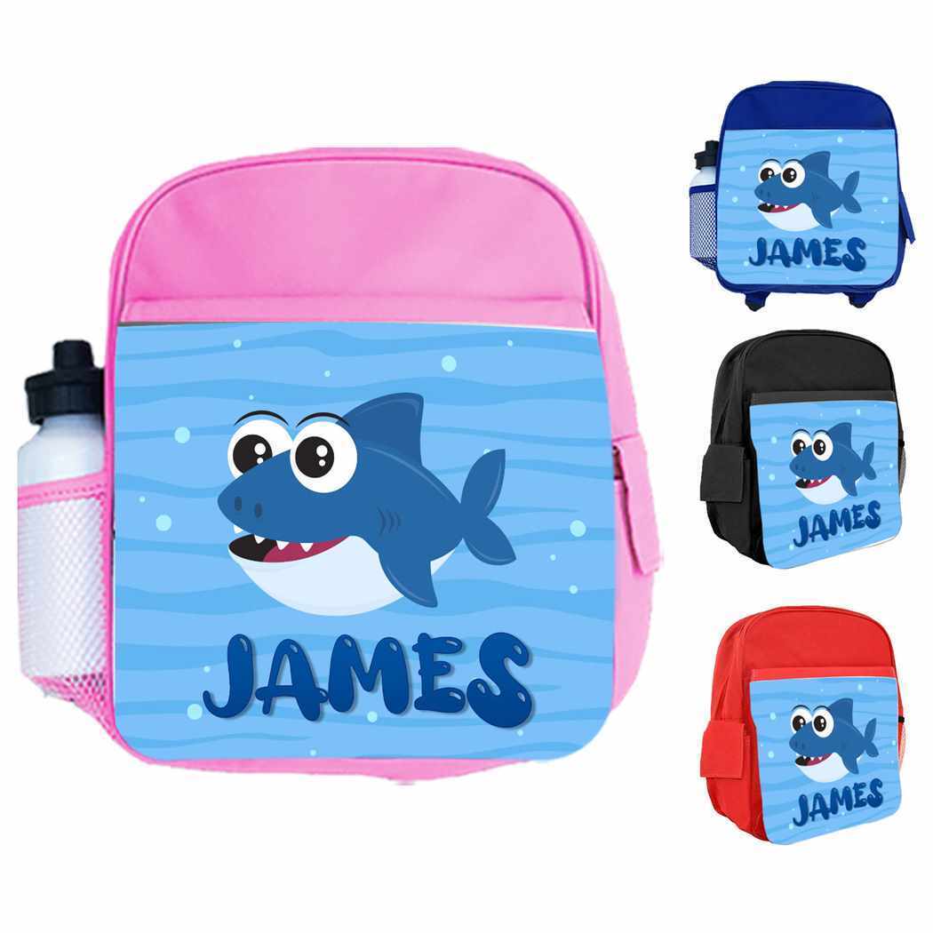 Personalised Kids Backpack Any Name Fish Design Boys Girls kids School Bag 11