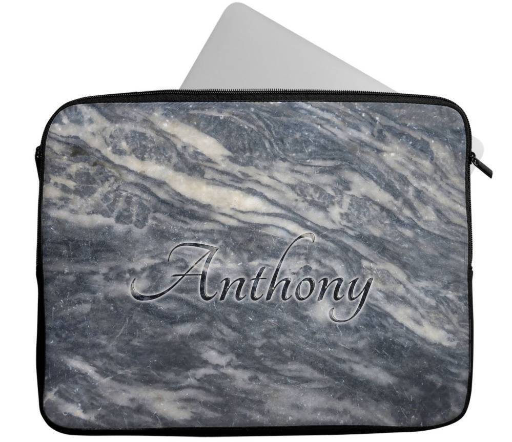 Personalised Any Name Marble Design Laptop Case Sleeve Tablet Bag 102