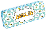 Personalised Any Name Bee Pencil Case Tin Children School Kids Stationary 16