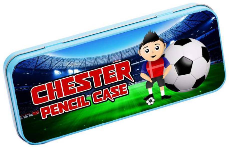 Personalised Any Name Football Pencil Case Tin Children School Kids Stationary 2