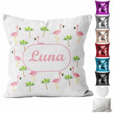 Personalised Cushion Flamingo Sequin Cushion Pillow Printed Birthday Gift 81
