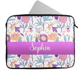 Personalised Any Name Floral Design Laptop Case Sleeve Tablet Bag 10