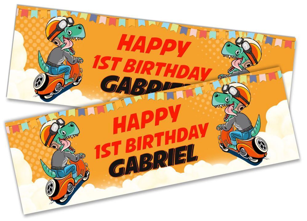 Personalised Birthday Banners Generic Design Children Kids Party Decoration 117