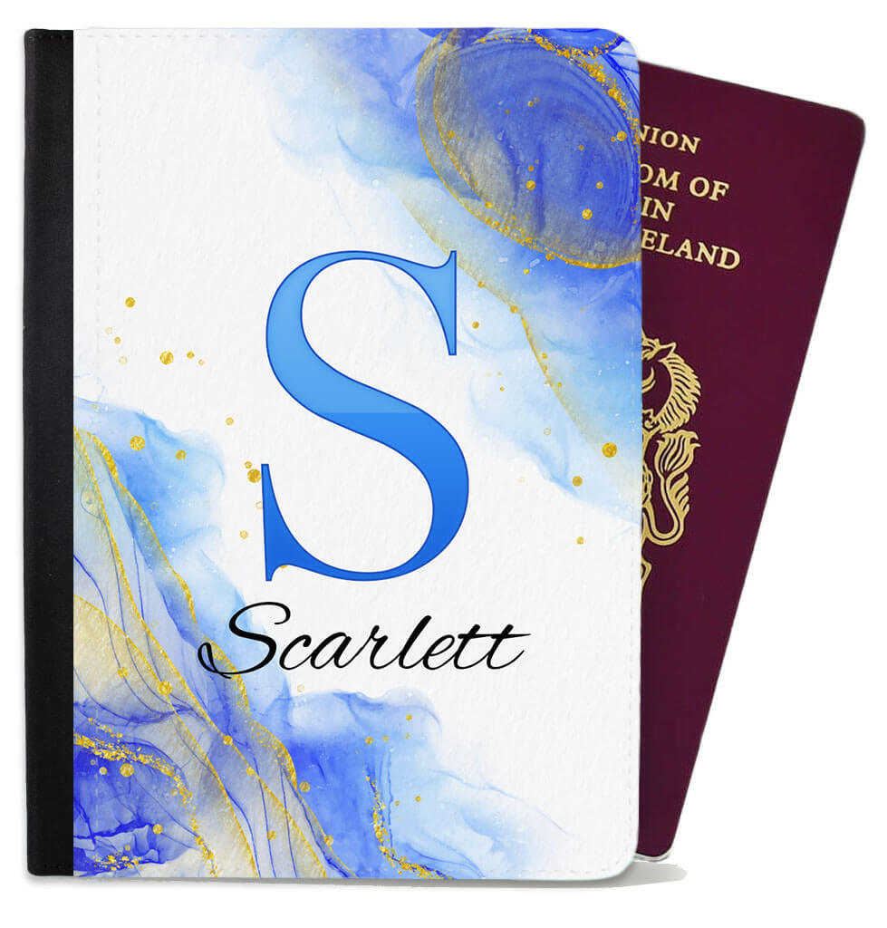 Personalised Marble Children Passport Cover Holder Any Name Holiday Accessory 11