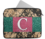 Personalised Any Name Marble Glitter Design Laptop Case Sleeve Tablet Bag 95