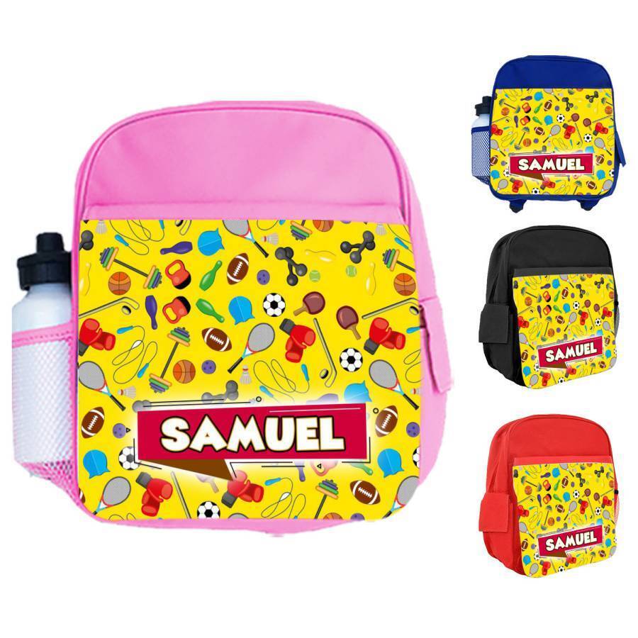 Personalised Kids Backpack Any Name Generic Design Boys Girls kid School Bag 58