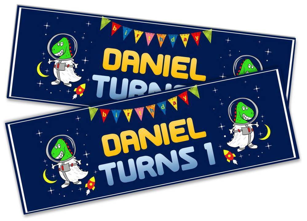 Personalised Birthday Banners Generic Design Children Kids Party Decoration 252