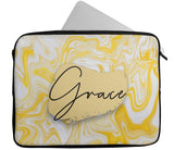 Personalised Any Name Marble Design Laptop Case Sleeve Tablet Bag 92