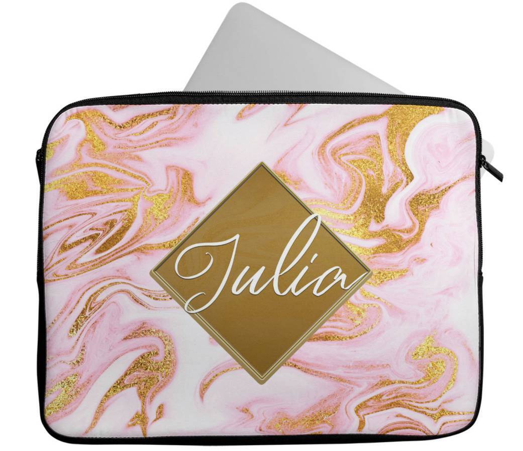 Personalised Any Name Marble Design Laptop Case Sleeve Tablet Bag 92