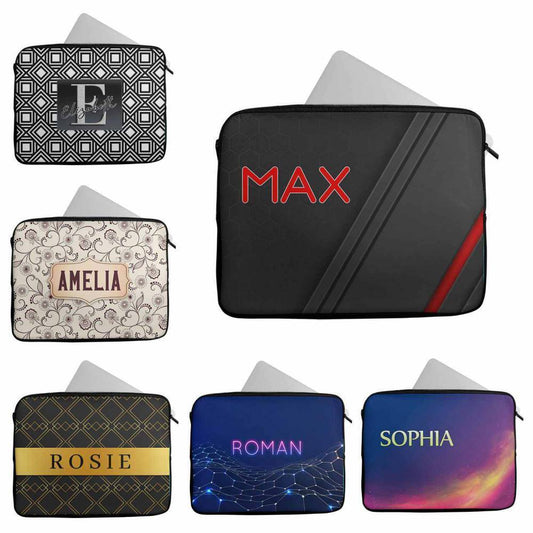 Personalised Any Name Abstract Design Laptop Case Sleeve Tablet Bag 84