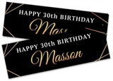 Personalised Birthday Banners Marble Design Adult Kids Party Decoration 52