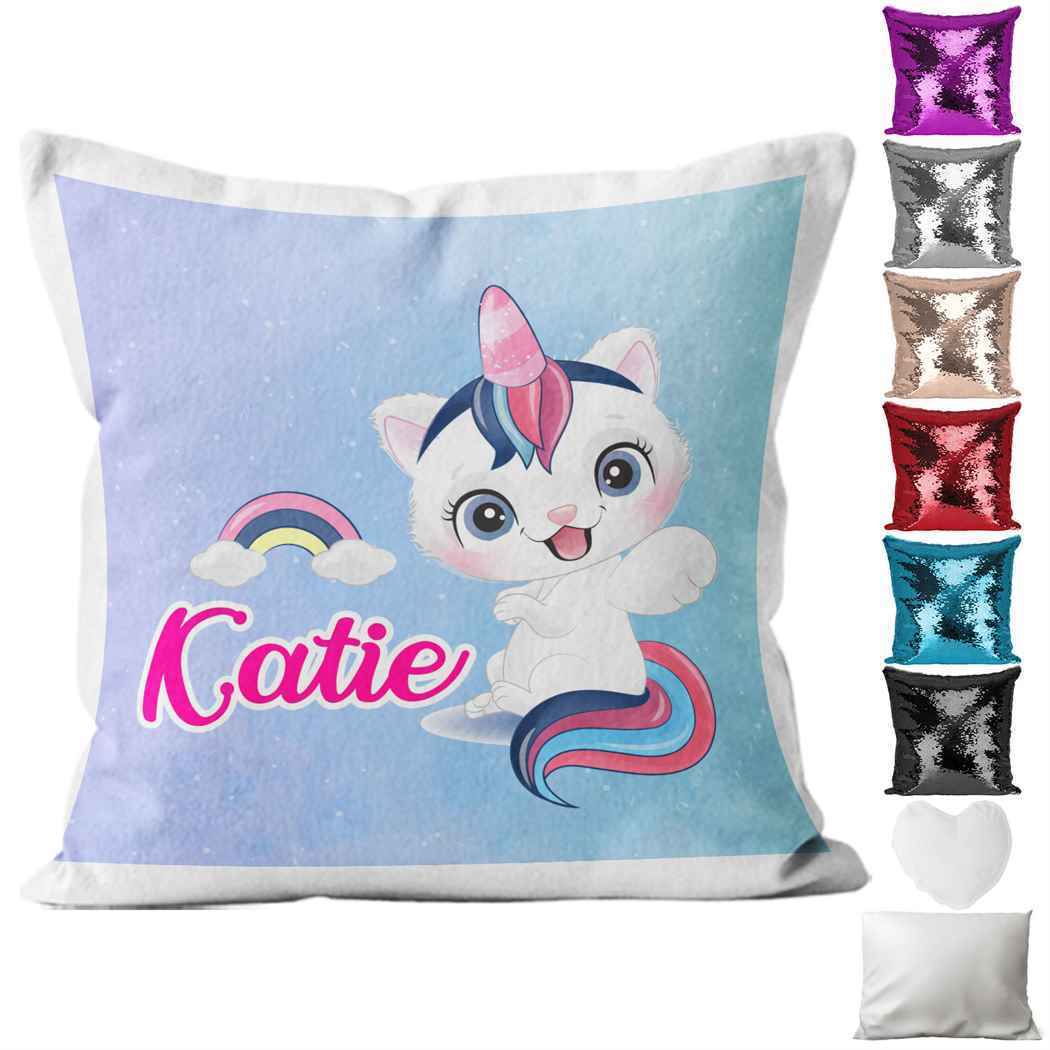 Personalised Cushion Animal Sequin Cushion Pillow Printed Birthday Gift 33