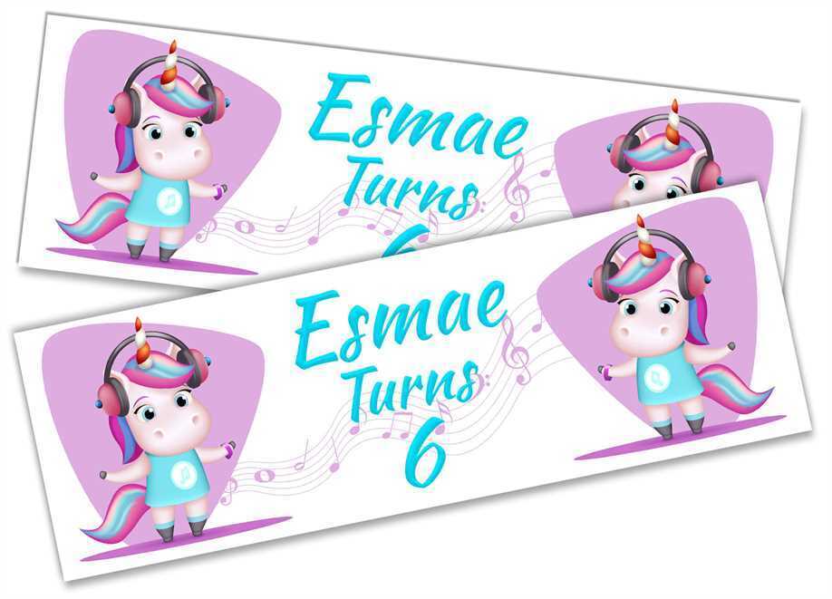 Personalised Birthday Banners Generic Design Children Kids Party Decoration 190