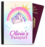 Personalised Unicorn kids Passport Cover Holder Any Name Holiday Accessory 32