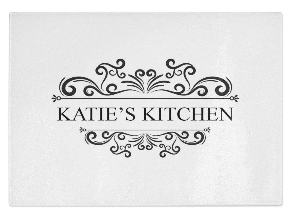 Personalised Any Name Kitchen Glass Chopping Board Item Gift 5