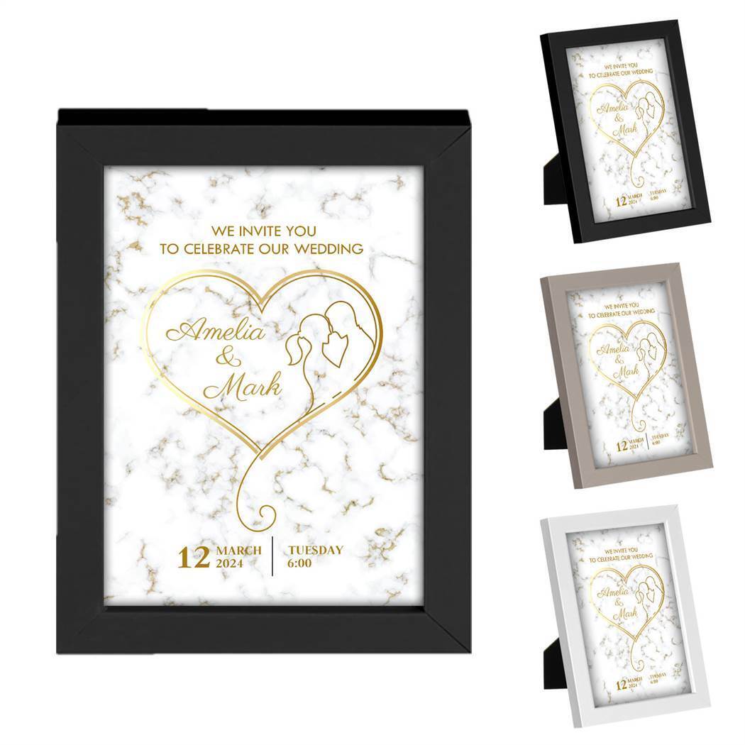 Personalised Anniversary Wooden Frames Any Image Name Wedding Gift Mr and Mrs 2