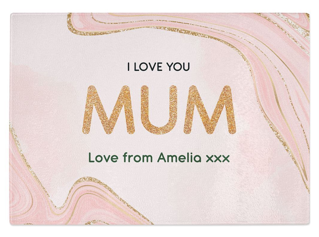 Personalised Any Name Mothers Day Kitchen Glass Chopping Board Item Gift 19