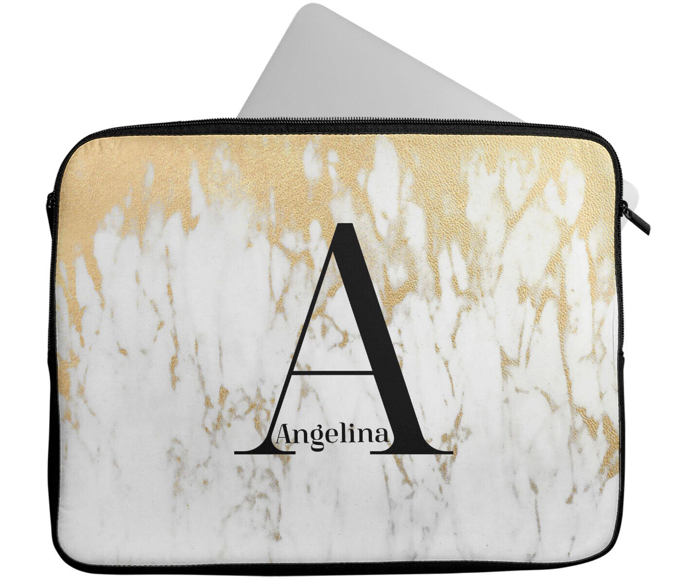 Personalised Any Name Marble Design Laptop Case Sleeve Tablet Bag 115