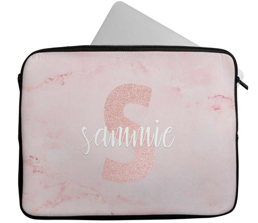 Personalised Any Name Glitter Design Laptop Case Sleeve Tablet Bag Chromebook 3