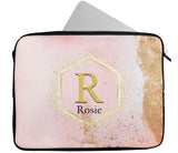 Personalised Any Name Floral Glitter Design Laptop Case Sleeve Tablet Bag 11