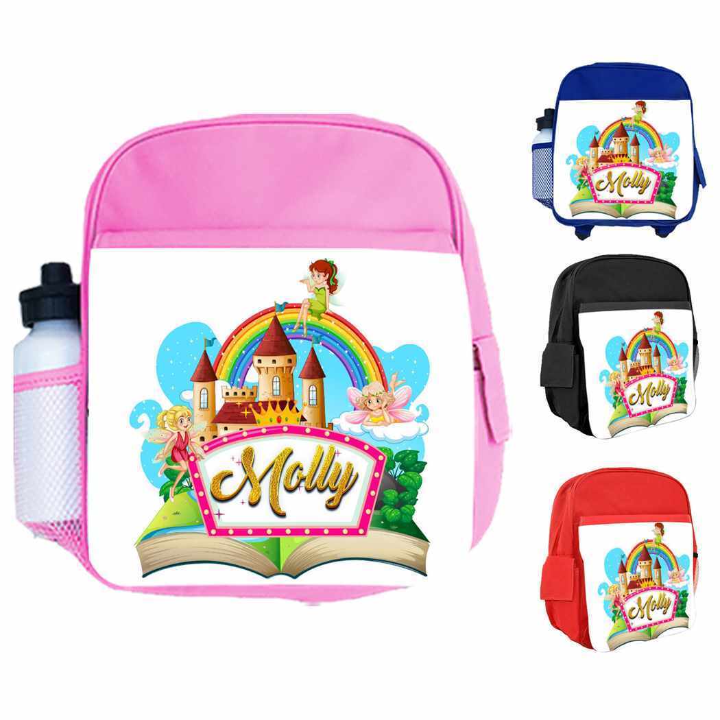 Personalised Kids Backpack Any Name Princess Design Boys Girls kid School Bag 33