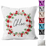 Personalised Cushion Floral Sequin Cushion Pillow Printed Birthday Gift 101