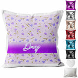 Personalised Cushion Floral Sequin Cushion Pillow Printed Birthday Gift 24