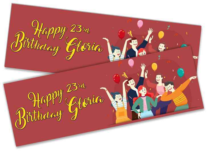 Personalised Birthday Banners Generic Design Children Kids Party Decoration 212