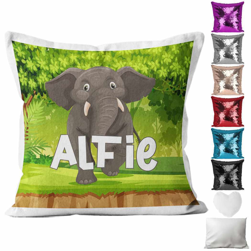 Personalised Cushion Animal Sequin Cushion Pillow Printed Birthday Gift 76