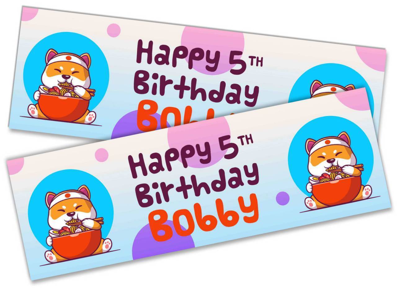 Personalised Birthday Banners Generic Design Children Kids Party Decoration 139